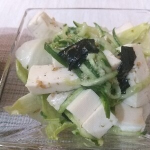 パクパク食べれる！簡単！水菜豆腐サラダ(^^)